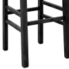 Bar stool Bari with ecru fabric - wooden legs black