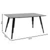 Dining table Lifo MDF dark grey cement-black 140x80x75εκ