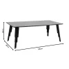 Coffee table Lifo MDF dark grey cement-black 120x60x45εκ