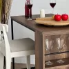 Table Bar Fenna walnut- black 110x60x100cm