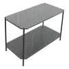 Side table Mara MDF dark grey marble-black 80x40x55cm