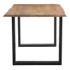 Slim table solid acacia wood in walnut shade and black metal leg 180x90x75.6cm