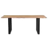 Slim table solid acacia wood walnut-leg black 200x100x75.6cm