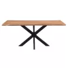 Slim table acacia solid wood walnut-leg black 200x100x75.6cm