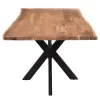 Slim table acacia solid wood walnut-leg black 200x100x75.6cm