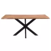 Slim table acacia solid wood walnut-leg black 180x90x75.6cm