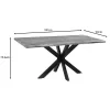 Slim table acacia solid wood walnut-leg black 180x90x75.6cm