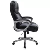 Manager office chair Lockie with PU in black- grey fabric