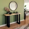 Slim console acacia wood natural-leg black 120x40x75.5cm