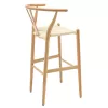 Bar stool Sandra wood-rope natural