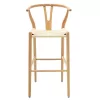 Bar stool Sandra wood-rope natural