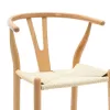 Bar stool Sandra wood-rope natural