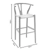 Bar stool Sandra wood-rope natural