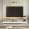 Roscoe wall TV unit in color white-sonoma 140x31.6x29.6cm