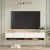 Roscoe wall TV unit in color white-sonoma 140x31.6x29.6cm