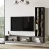 Esmeralda wall TV unit cement-black color 74.5x27x145cm