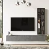 Esmeralda wall TV unit cement-black color 74.5x27x145cm