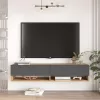 Roscoe wall TV unit in color dark grey-sonoma 140x31.6x29.6cm