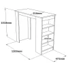 Table Bar Riff white 120x51.5x101.5cm