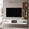 Esmeralda wall TV unit white-natural color 74.5x27x145cm