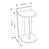 End table table Libra white-anthracite 30x34x60cm