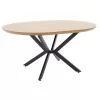 Dining table Lydia MDF expandable in walnut-black color 120-160x120x79cm