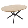 Dining table Lydia MDF expandable in walnut-black color 120-160x120x79cm