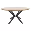 Dining table Lydia MDF expandable in walnut-black color 120-160x120x79cm