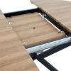 Dining table Lydia MDF expandable in walnut-black color 120-160x120x79cm