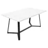 Table Gemma in white marble-black color 160x90x75cm