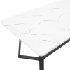 Table Gemma in white marble-black color 160x90x75cm