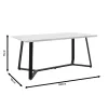 Table Gemma in white marble-black color 160x90x75cm