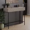 Console Elettra light mocha-black 110x35.5x90cm