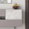 Buffet Roberta light mocha-white marble 145x40x82cm