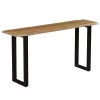 Carver console solid acacia wood 3.5cm walnut-leg black 150x40x76cm