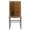 Chair Elora solid wood acacia walnut-black metal