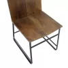 Chair Elora solid wood acacia walnut-black metal