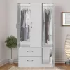 Wardrobe Zelia with 2 doors and drawers in white color 90x42x180cm