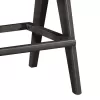 Bar stool Winslow wood rubberwood black-pvc rattan natural-fabric gray 44.5x46x98cm