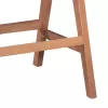 Bar stool with arms Winslow wood rubberwood light walnut-pvc rattan natural-fabric gray