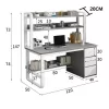 Γραφείο Soco με ραφιέρα-MDF φυσικό-λευκό 120x50x144εκ