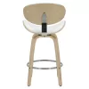 Bar stool Seren white pu-wood natural