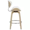 Bar stool Seren white pu-wood natural