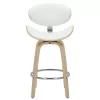 Bar stool Seren white pu-wood natural