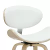 Bar stool Seren white pu-wood natural