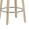 Bar stool Seren white pu-wood natural