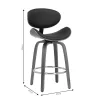 Bar stool Seren white pu-wood natural