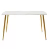 Dining table Paris glass 8mm white marble-golden 150x80x75cm