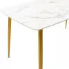 Dining table Paris glass 8mm white marble-golden 150x80x75cm