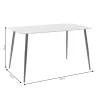 Dining table Paris glass 8mm white marble-golden 150x80x75cm